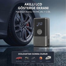 Bike Sky 10.000MAH Dijital Ekranlı Araba Akü Takviye'li Kompresör Araç Lastik Şişirme Hava Pompası - 150PSI