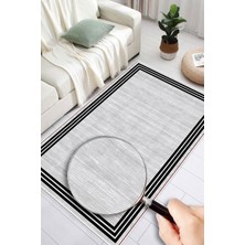 Pelura Halı Çerçeveli Modern Dijital Baskılı Yıkanabilir Kaymaz Taban Salon Halısı Mutfak Halısı Yolluk