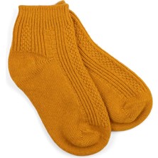 Bütüncül Şifa Dikişsiz Kısa Yün Çorap Sarı