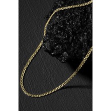 Takıdepo Barlı Model Gümüş Zincir 2,30 mm Genişlik 55 cm - Altın Rengi