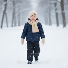 Kitti 9-15 Yaş Garson 3'lü Takım Erkek Atkı, Eldiven ve Şapka Set Içi Polarlı