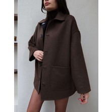 Esra Helvacı Çift Taraflı %100 Yün Kısa Kaban