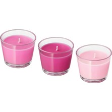 Mnsr Bracka Kokulu Mum Cam Kapta Dekoratif 5.5 cm Mum Seti 3'lü (Nane Şekeri Kokusu)