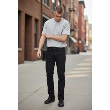 Denim Republic Erkek Siyah Pantolon Likralı Slim Fit Dar Kesim