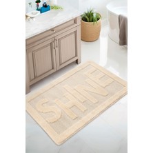 Konfor Halı Doğal Kaymaz Taban Banyo Paspas Uzun Ömürlü Yumuşak Dokulu Su Emici Yıkanabilir Yazılı Paspas Shine 60X100