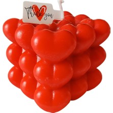 Iki Adet Kalp Desenli Küp Mum Hediyelik,söz, Nişan, Kına, Doğum Günü