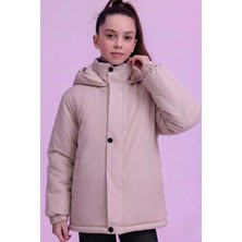 Kız Çocuk Taş Suya Dayanıklı Rüzgar Korumalı Kürk Astarlı Mont Parka