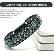 Yıldız Doğal Taş Sertifikalı Zümrüt Taşı Erkek Bileklik – Çelik Kilitli, Doğal Taş Tasarım, Şık ve Özgün Aksesuar