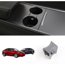 Ramm Tesla Model Y - Model 3 Orta Konsol Sert Plastik Içecek Tutucu Bölücü - Mat Gri