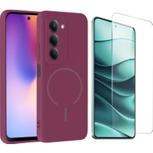Vendas Xiaomi Redmi 15 Kılıf M-Safe Şarj Özellikli Zore Meta Kapak + Cam Ekran Koruyucu