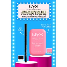 Nyx Professional Makeup Buttermelt Blush Kremsi Pudra Allık - 02 Butta Together & Epic Wear Liner Sticks - Pitch Black