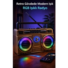 FaroxTech Retro Tasarımda Canlı Rgb Işık Efektleri: Disko Modlu Taşınabilir Bluetooth Hoparlör