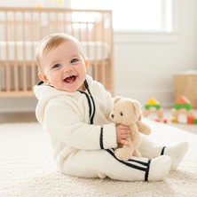 x Ipek Atlas Erkek Kız Bebek Çocuk Biye Detaylı Ayı Tulum