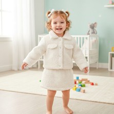 BS Hood x Ipek Atlas Kız Çocuk Ceketli Etekli Peluş Takım