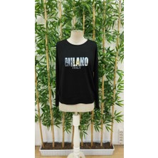 Sidelya Concept Kadın Uzun Kollu Bisiklet Yaka Desenli Viskon Iki Iplik Bluz