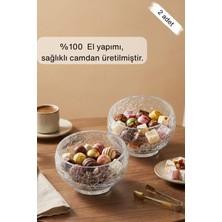 Glamis Selen Concept Kırıntı Model El Yapımı Cam Kase 2'li Set