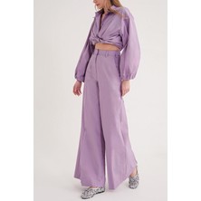 Societa Lila Beli lastikli bol kesim pantolon 41629