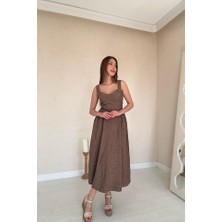 Sidelya Concept Vizon Yanları Büzgülü Göğüs Kuplu Elbise