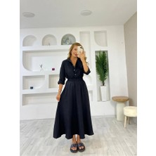 Sidelya Concept Kadın Keten Kumaş Gömlek ve Etek Ikili Takim