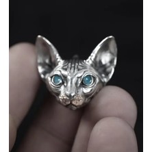 Yaratıcı Sanatlar Atölyesi 1  Adet Sfenks Kedisi Antik Mısır Temalı Unisex Metal Küpe Özel Tasarım Takı