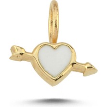 Cherry By Özkonak Beyaz Kalp Ok Charm