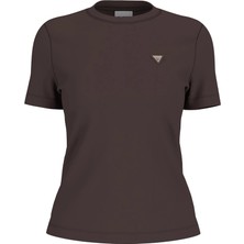 Guess Sonia Bisiklet Yaka Kısa Kollu Kadın Kahverengi T-Shirt V6RI17KD741-A10K