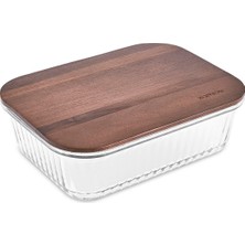 Karaca Massi Acacia Ahşap Kapaklı Cam Saklama Kabı 1500 ml