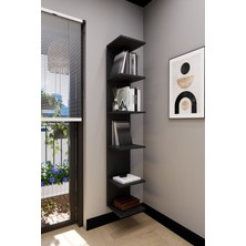 Mirobi Troy Duvara Monte Kitaplık Duvar Rafı 6 Raf Antrasit