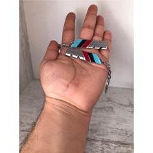 Xukey Bmw M Bmw-M Metal Krom Kaplı Anahtarlık Çift Yönlüdür 1 Adet