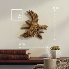 İki Yedi Konsept Menzies 772 Uçuş Anında Kuş Duvar Dekoru Ahşap Görünümlü Polyester Doğal Form Duvar Objesi Ev Ofis