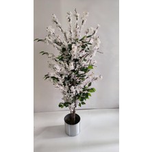 Yapay Çiçekçilik 150 cm Beyaz Bahardalı Ağacı (Benjamin Yapraklı )