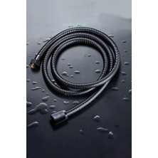 Suvia Siyah Duş Başlığı Hortumu 150 cm – Paslanmaz Çelik Duş Ara Bağlantı Hortumu Fiskiye