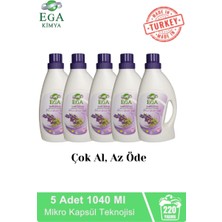 Ega Aktif Kapsül Teknolojili Lavanta Çamaşır Yumuşatıcısı 5 X 1040 ml 220 Yıkama