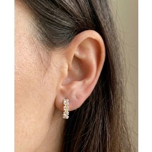 Milena Blake Gold Çiçekli Çelik Küpe