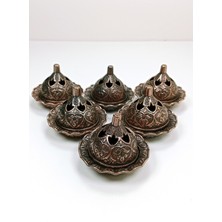 Royaleks 6 Lı Mini Eskitme Osmanlı Temalı Koyu Renk Lokumluk Sunum