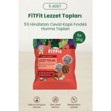 Fitfit Doğal Içerikli Sağlıklı Lezzet Topları | Hindistan Cevizi Kaplı Fındıklı Hurma Topları 36 gr x 5 Adet