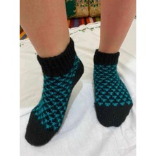 Farmlove El Örgüsü Çorap  - Piti Desenli Mavi