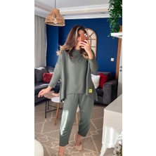 Sidelya Concept Kadın Iki Iplik Viskon Pamuk Kumaş Arma Detaylı Ikili Takım