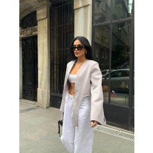 Sidelya Concept Crop Ceket Bağlama Kuyruklu - Gri