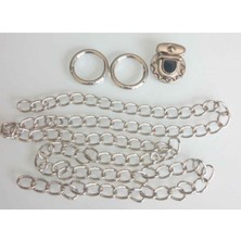 Orhan Çanta Gümüş Renk Çanta Zincir Seti