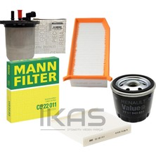 Renault Clio Iv 1.5 Dci Periyodik Yağ Bakım Filtre Seti Mais Orijinal