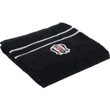 Hype Store Beşiktaş Arma Lisanslı DÜZ%100 Pamuk Yüz Havlusu, Siyah, 50X90 cm