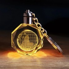 Flamex Kristal Dünya Tasarımlı Renk Değiştiren Anahtarlık