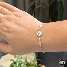 En Gümüş Gümüş Sedefli Yonca Bileklik 925ct