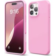 Hype Store iPhone 16 Pro Uyumlu Özel Hissi Veren Içi Yumuşak Kadife Lansman Silikon Kılıf Kapak (Pembe)