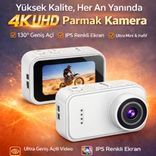 Dimute Shop F2 4K UHD Parmak Kamera 130° Geniş Açı IPS Ekranlı 25G Mini Taşınabilir Cep Kamerası