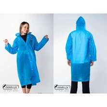 Dzc Kuzenler Avm Kadın Erkek Yağmurluk Kapüşonlu Çıtçıtlı Eva Yağmurluk Rüzgarlık Mavi (Açık)