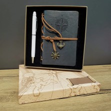 Flamex Gri Defter ve Beyaz Kalem Kutulu Set