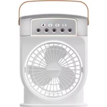 Flamex Şarjlı 600 ml Su Hazneli Taşınabilir Masaüstü Vanilatör Güçlü Fan ve 2000 Mah Pil Beyaz