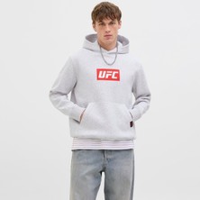 Jack & Jones Erkek Gögüs Logo Baskili Ufc Lisansli Sweatshirt - Ufc